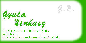 gyula minkusz business card